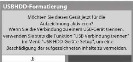 PANASONIC Viera TX-L32DT30Y - 4Bestätigung, um die USB-Festplatte für die Aufzeichnung zu aktivieren - 1
