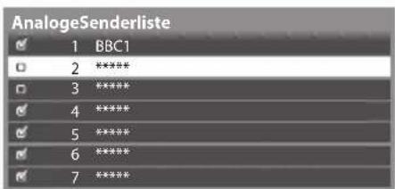 PANASONIC Viera TX-L32DT30Y - Sie können unerwünschte analoge Sender überspringen und analoge Sender bearbeiten [Senderliste] - 1