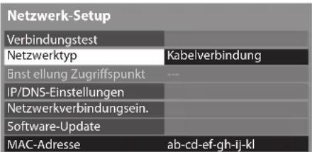 PANASONIC Viera TX-L32DT30Y - Wählen Sie [Netzwerktyp] und stellen Sie auf [Kabelverbindung] ein - 1