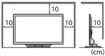 PANASONIC Viera TX-L32DT30Y - Die Belüftungsschlitze an der Rückwand nicht blockieren - 1