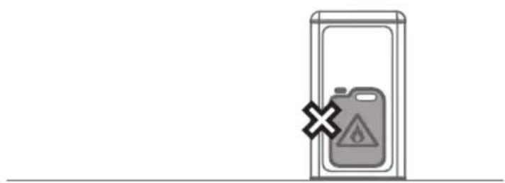 Simple line drawing of a safety barrier with a warning symbol and cross mark (no text or labels)