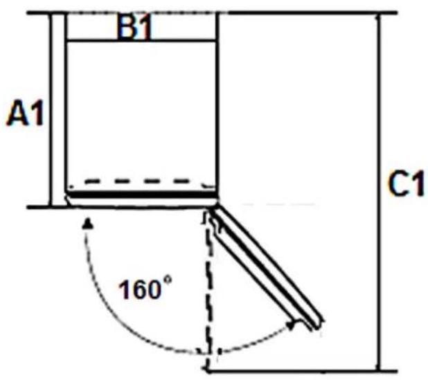 PKM KS165 - SPACE REQUIREMENTS INCL. MINIMUM DISTANCES FOR PROPER VENTILATION: - 1