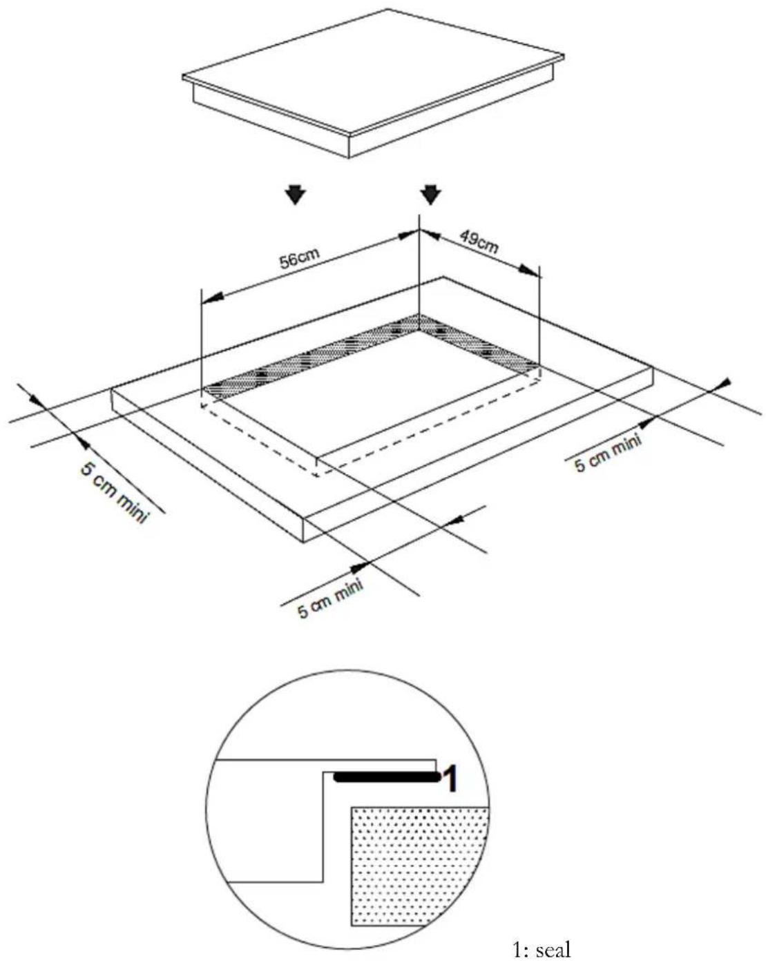 PKM BIC8 2KB GK IX-3 - Tiled worktop - 2
