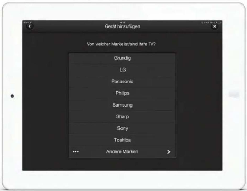 Gerät hinzufügen Von welcher Marke ist/sind Ihr/e TV? Grundig LG Panasonic Philips Samsung Sharp Sony Toshiba ... Andere Marken >