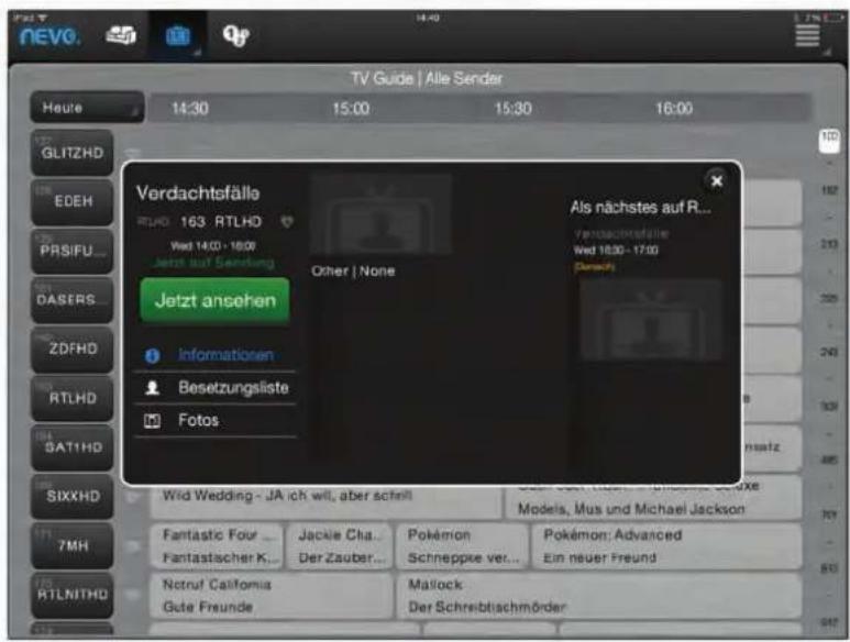 TV Guide | Alle Sender Heure 14:30 15:00 15:30 16:00 GLITZHD EDEH PRSIFU... DASERS... ZDFHD RTLHD SAT1HD SIXXHD 7MH RTLNITHD Verdachtsfälle RtJHD 163 RTLHD Wed 14:00 - 16:00 Jetzt auf Sankung Other | None Jetzt ansehen Informationen Besetzungsliste Fotos Als nächstes auf R... Verdachtsfälle Wed 18:00 - 17:00 Denachy Wid Wedding - JA ich will, aber schnell Models, Mus und Michael Jackson Fantastic Four ... Fantasticer K... Notnut California Gute Freunde Jackie Cha... Der Zauber... Pokémon Schneppke ver... Mallock Der Schreibtischmörder Pokémon: Advanced Ein neuer Freund