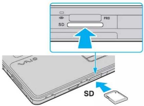 SONY Vaio VGN-AW41ZF - To insert an SD memory card - 1