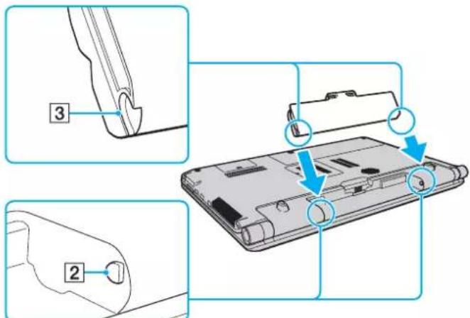 SONY Vaio VGN-AW41ZF - Installing/Removing the Battery Pack - 2