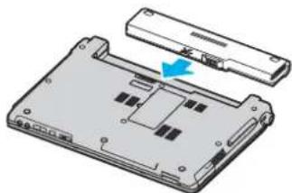 SONY Vaio VGN-TX2XP - Einsetzen des Akkus - 1