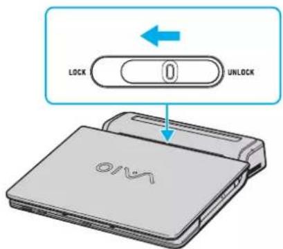 SONY Vaio VGN-FS285M - Slide the lock switch to LOCK. - 1
