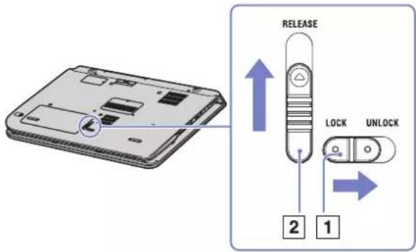 SONY Vaio VGN-A217M - Inserting the battery pack - 1