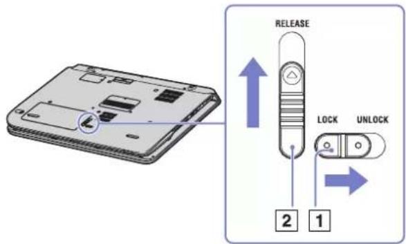 SONY Vaio VGN-A217M - Removing the battery pack - 1
