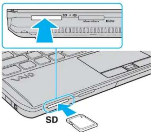 SONY Vaio VPCS12C5E - To insert an SD memory card - 1