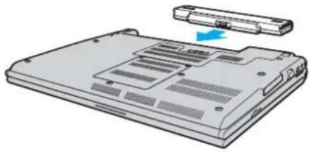 SONY Vaio VGN-SZ72MN - Einsetzen des Akkus - 2