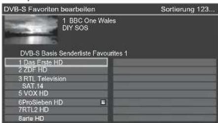 PANASONIC TX-65GXF887 - ■ DVB-Favoritenliste bearbeiten - 1