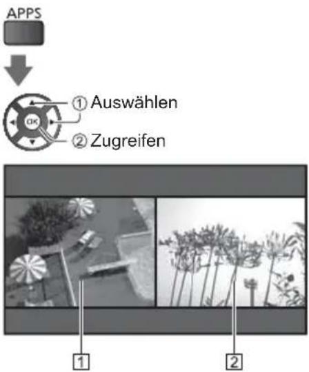 PANASONIC TX-65GXF887 - Rufen Sie [Apps] auf, und wählen Sie [Multi Window] - 1