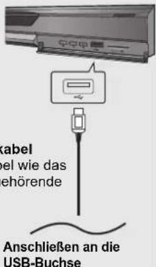 label el wie das ehörende Anschließen an die USB-Buchse