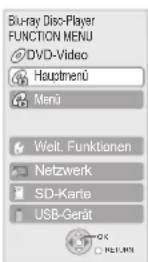 PANASONIC DMP-BD80EG - ② Drücken Sie [▲, ▼], um die Option auszuwählen, und drücken Sie dann [OK]. - 1