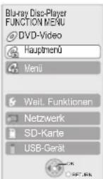 PANASONIC DMP-BD80EG - Verwendung des Menüs FUNCTIONS zum Bedienen dieses Geräts - 1