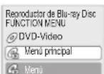 PANASONIC DMP-BD80EG - Uso del menú FUNCTIONS para manejar esta unidad - 1