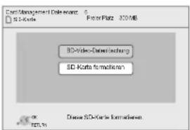 Form Management Data source File Price 300MB SD-Karta SD-Video-Distribuzione SD-Karta formationen OK TEN: No Diese SD-Karta formationen