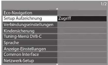 PANASONIC Viera TX-P50GT30J - Wählen Sie [Setup Aufzeichnung] - 1