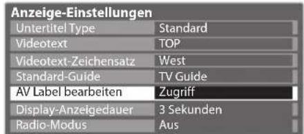 PANASONIC Viera TX-P50C3J - Wählen Sie [AV Label bearbeiten] - 1