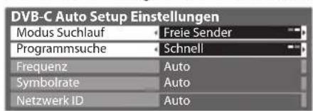 PANASONIC Viera TX-P50C3J - Nehmen Sie die gewünschten Einstellungen für die Auto Setup Einrichtung vor. - 1