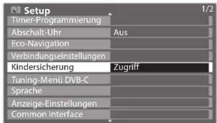 PANASONIC Viera TX-P50C3J - Wahlen Sie [Kindersicherung] - 1