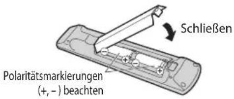 PANASONIC Viera TX-P46G30J - Einlegen / Entfernen der Batterien der Fernbedienung - 2