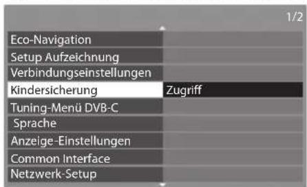 PANASONIC Viera TX-P46G30J - Wählen Sie [Kindersicherung] - 1