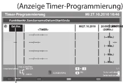 PANASONIC Viera TX-P46G30J - Wählen Sie die Funktion ([Ext. Rec.], [USB HDD-Rec.] oder [Erinnerung]) - 1
