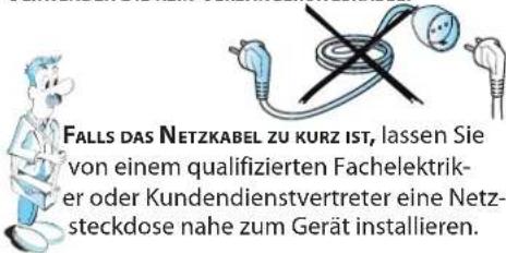 WHIRLPOOL VT 275 - VERWENDEN SIE KEIN VERLÄNGERUNGSKABEL. - 1