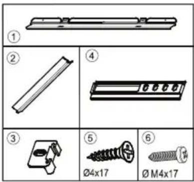 ① ② ④ ③ ⑤ Ø4x17 ⑥ Ø M4x17
