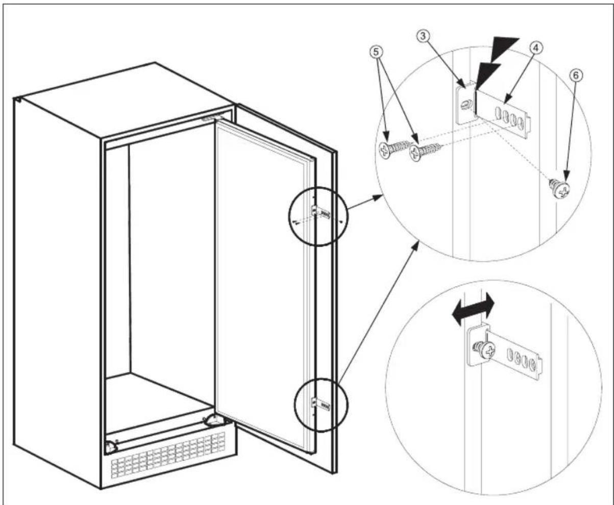 PRIVILEG PRC 861 A+ - Installationsanleitung und Türanschlagwechsel für Ausführungen mit Schiene und Scharnieren - 6