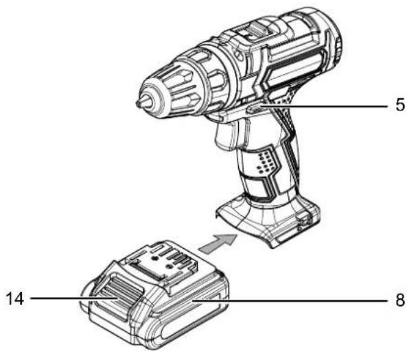 TROTEC PSCS 10-20V - Akku einsetzen - 1