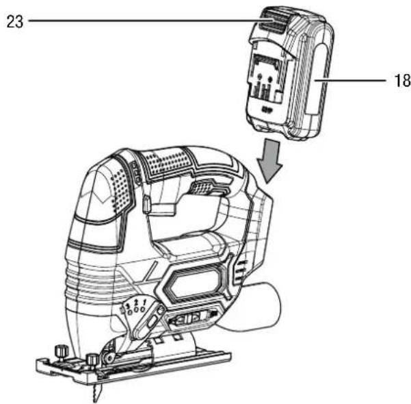 TROTEC PJSS 10-20V - Akku einsetzen - 1
