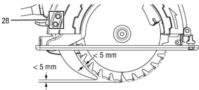 TROTEC PCSS 11-1200 - Zusätzliche Sicherheitshinweise für alle Sägen mit Spaltkeil – Funktion des Spaltkeils - 1