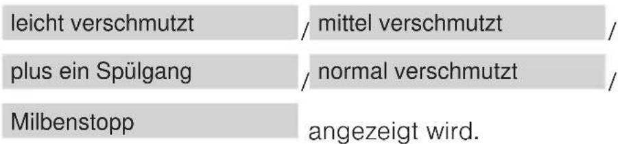 SIBIR WAM-T 279 - Verschmutzungsgrad/Milbenstopp wählen - 2