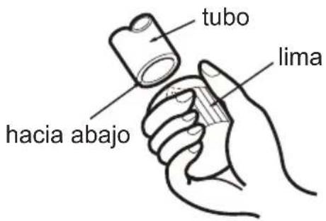 tubo lima hacia abajo
