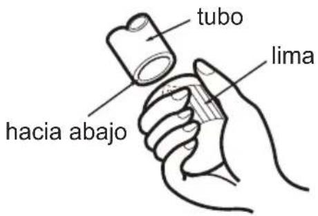 tubo lima hacia abajo