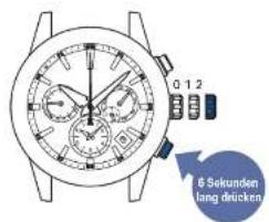 SEIKO Astron SSH003J1 - Drücker B 6 Sekunden lang gedrückt halten, bis der Sekundenzeiger auf „0“ rückt - 1