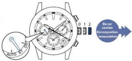 SEIKO Astron SSH003J1 - Krone bis zur zweiten Einrastposition herausziehen - 1