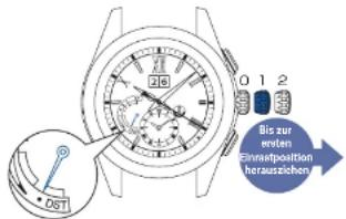 SEIKO Astron SSE139J1 - Krone bis zur ersten Einrastposition herausziehen - 1