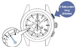SEIKO Astron SSE139J1 - Betätigen Sie den Drücker A für 3 Sekunden und lassen Sie ihn los, wenn der Sekundenzeiger auf die 0-Sekunden-Position rückt - 1