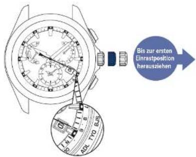 SEIKO Astron SSE045J1 - Krone bis zur ersten Einrastposition herausziehen - 1