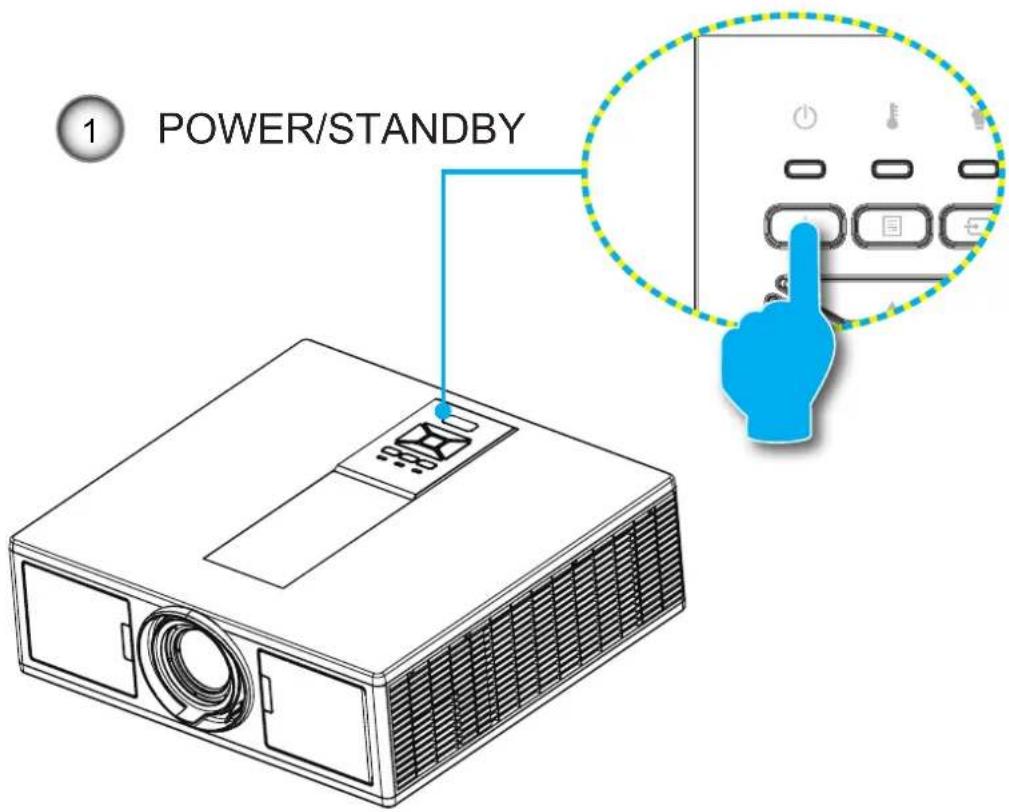OPTOMA ZH500T - Powering On the Projector - 1