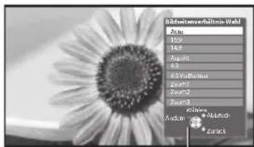 PANASONIC Viera TX-P50U30J - Rufen Sie die Bildseitenverhältnis-Wahlliste auf. - 2