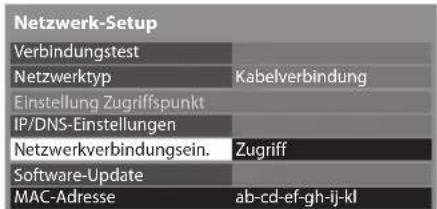 PANASONIC Viera TX-P46GW30 - Auswahl [Netzwerkverbindungseinstellungen] - 1