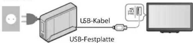 PANASONIC Viera TX-P46GW30 - Verbinden mit der USB-Festplatte - 1