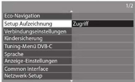 PANASONIC Viera TX-P46GW30 - Wählen Sie [Setup Aufzeichnung] - 1